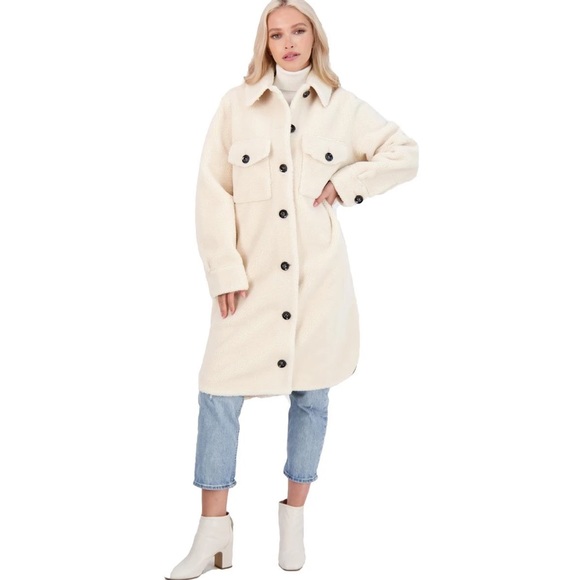 NWT Rebecca Minkoff Harper Wool Plush Button Down Coat L - Picture 7 of 13